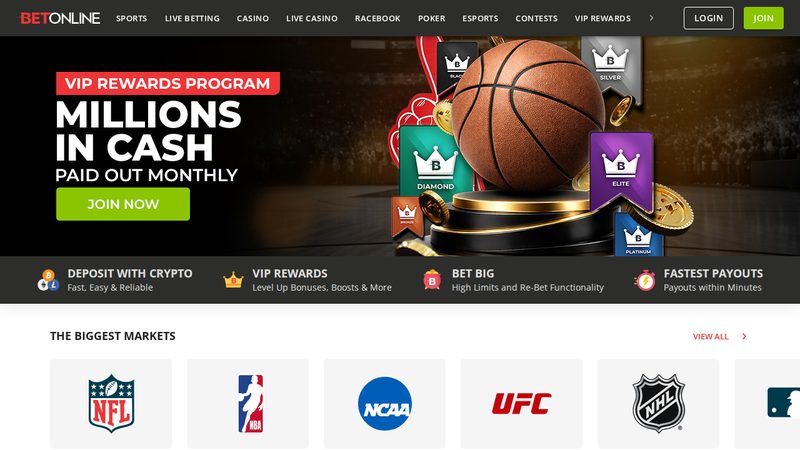 BetOnline casino website screenshot